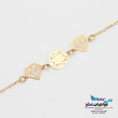 دستبند طلا - طرح الماس