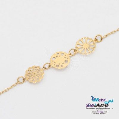 دستبند طلا - طرح گل