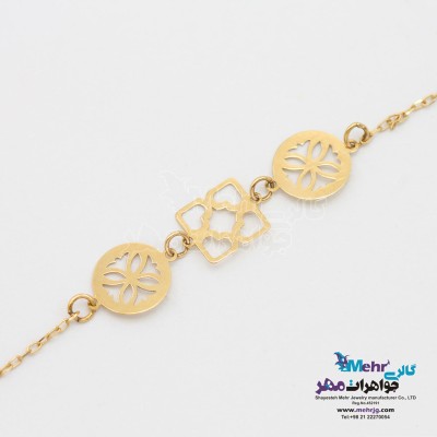 دستبند طلا - طرح گل