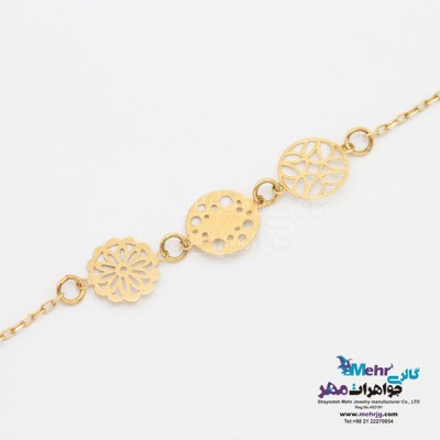 دستبند طلا - طرح گل