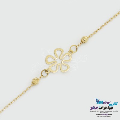 دستبند طلا - طرح گل