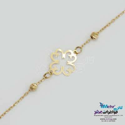 دستبند طلا - طرح گل