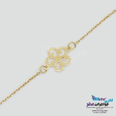 دستبند طلا - طرح گل