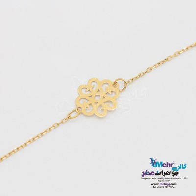 دستبند طلا - طرح گل
