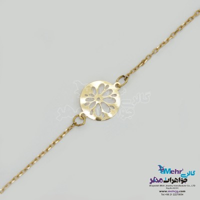 دستبند طلا - طرح گل