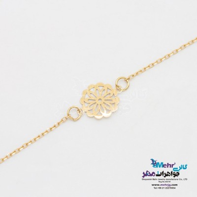 دستبند طلا - طرح گل