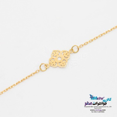 دستبند طلا - طرح گل