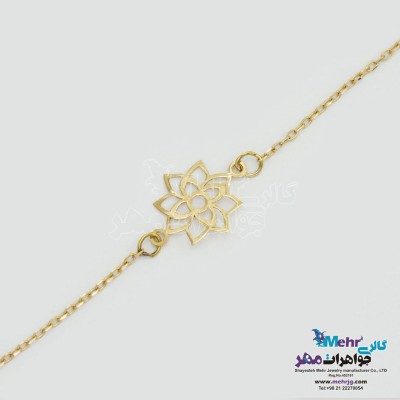 دستبند طلا - طرح گل