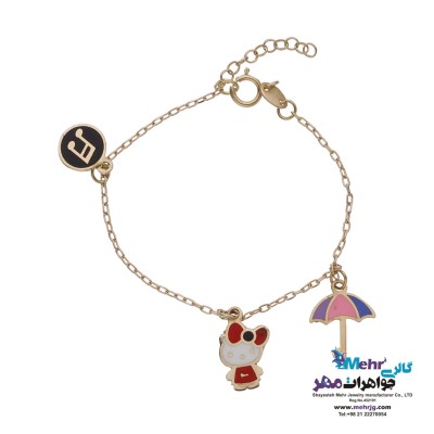 دستبند طلا - طرح کیتی