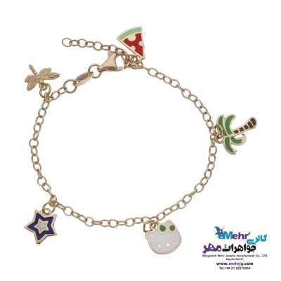 دستبند طلا - طرح کیتی