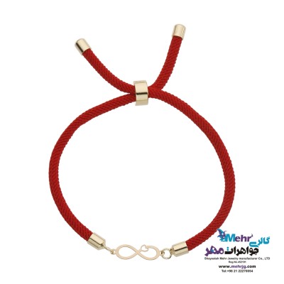 دستبند طلا و بافت - طرح بی نهایت قلب