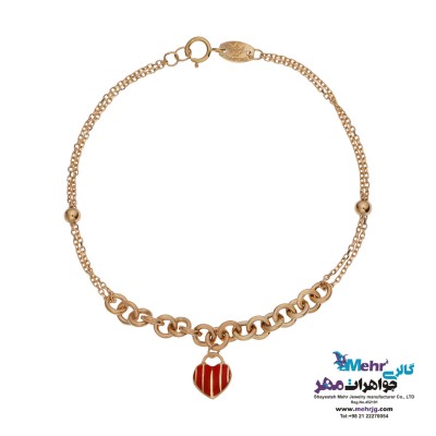 دستبند طلا - طرح قلب