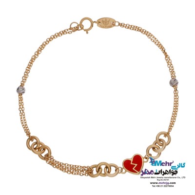 دستبند طلا - طرح قلب