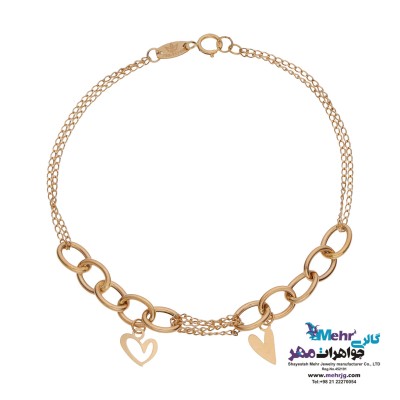 دستبند طلا - طرح قلب
