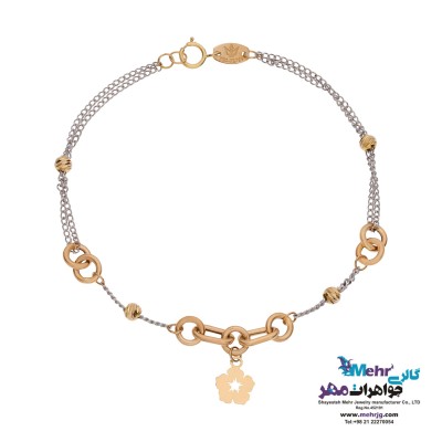 دستبند طلا - طرح گل