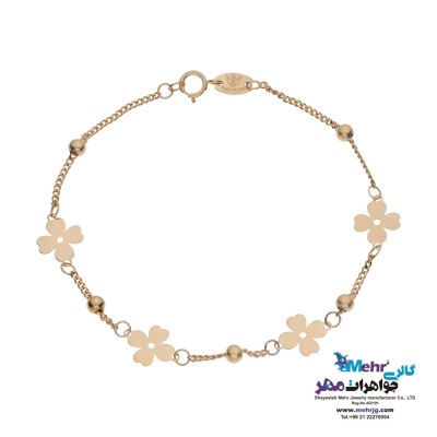 دستبند طلا - طرح شبدر چهار پر