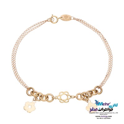 دستبند طلا - طرح گل