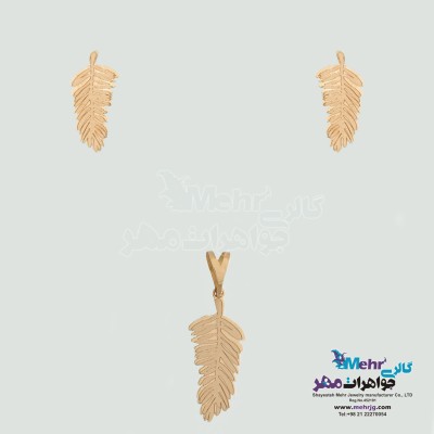نیم ست طلا - طرح پر
