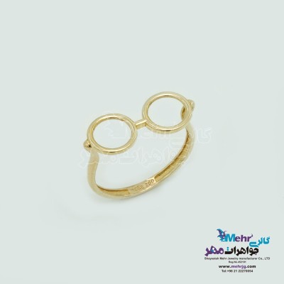 انگشتر طلا - طرح عینک