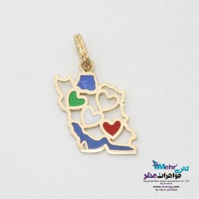 آویز طلا - طرح نقشه ی ایران