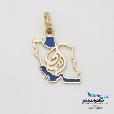 آویز طلا - طرح نقشه ی ایران