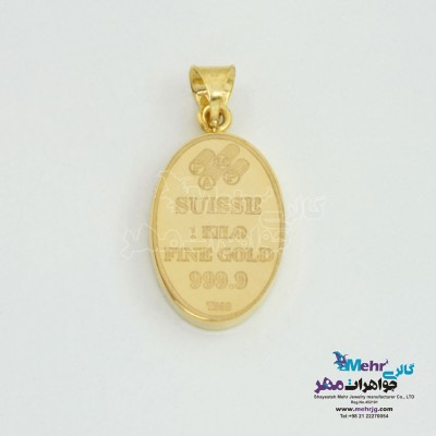 آویز طلا _ طرح شمش سوئیس گلد