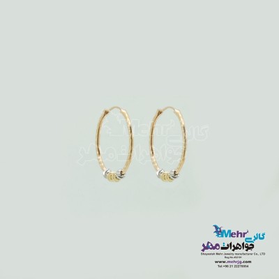 گوشواره حلقه ای طلا - طرح گوی تراش