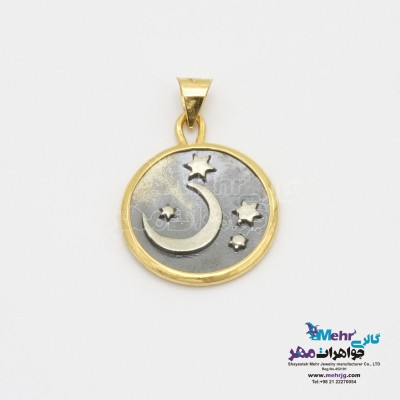 آویز طلا - طرح ماه و ستاره
