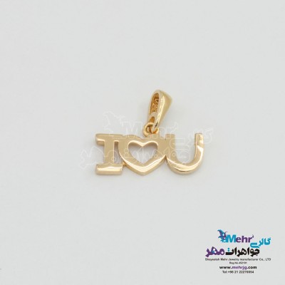آویز طلا - طرح من دوستت دارم