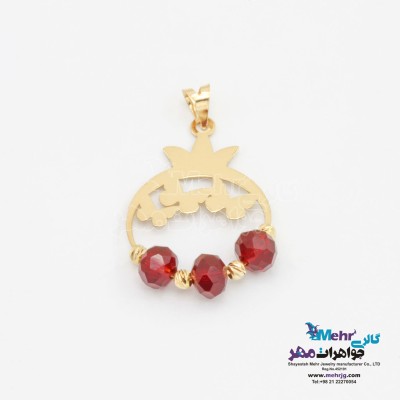 آویز طلا - طرح انار و پروانه