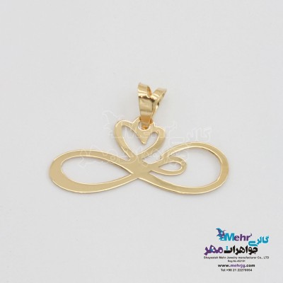 آویز طلا - طرح بی نهایت و قلب