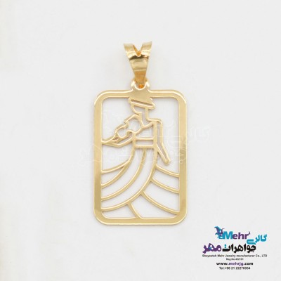 آویز طلا - طرح بانو