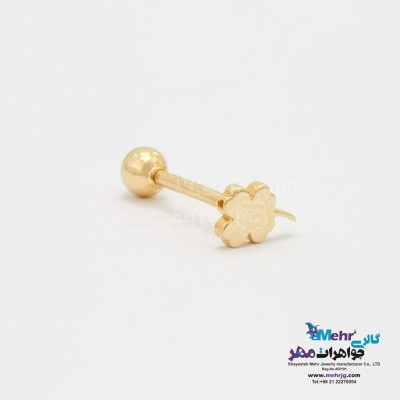 پیرسینگ طلا - طرح شبدر چهار پر