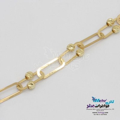 دستبند طلا - طرح گوی تراش