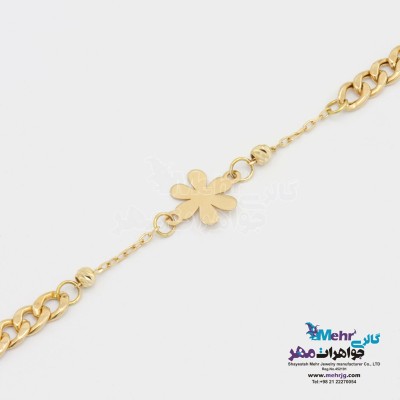 دستبند طلا - طرح گل
