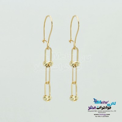 گوشواره طلا - طرح گوی تراش