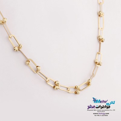 گردنبند طلا - طرح گوی تراش