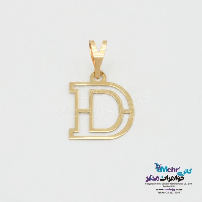 آویز طلا - طرح حروف لاتین D