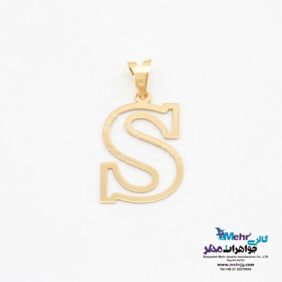 آویز طلا - طرح حروف لاتین S