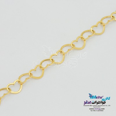 دستبند طلا - طرح هارت لینک