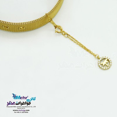 نمای دوم آویز ساعت طلا - طرح سنجاقک
