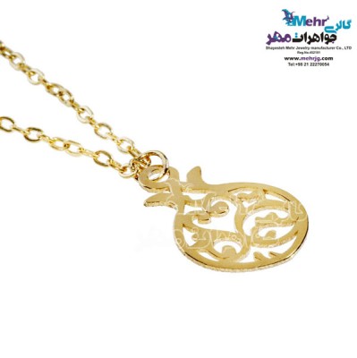 نمای دوم آویز ساعت طلا - طرح انار