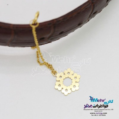 نمای دوم آویز ساعت طلا - طرح گل