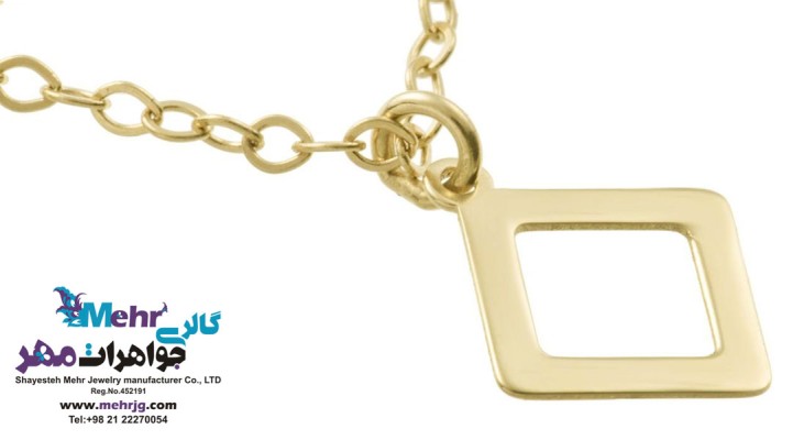 نمای دوم آویز ساعت طلا - طرح هندسی