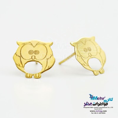 نمای دوم گوشواره طلا - طرح جغد