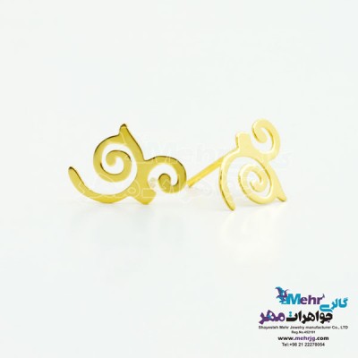 نمای دوم گوشواره طلا - طرح اسپیرال