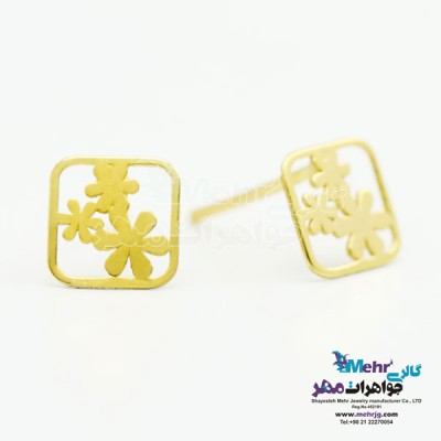 نمای دوم گوشواره طلا - طرح گل