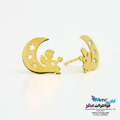 نمای دوم گوشواره طلا - طرح شازده کوچولو