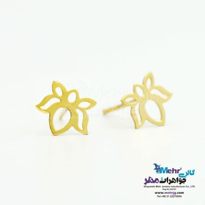 نمای دوم گوشواره طلا - طرح لوتوس