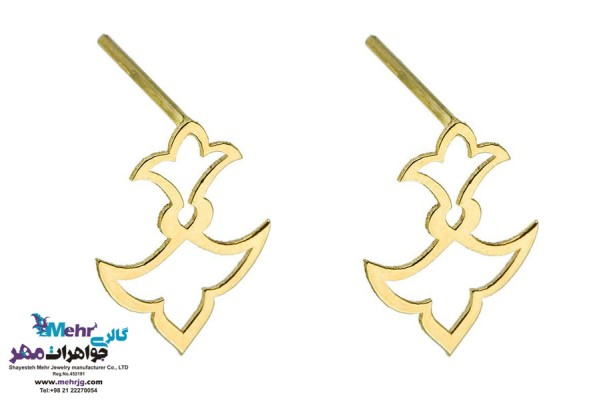 نمای دوم گوشواره طلا - طرح اسلیمی